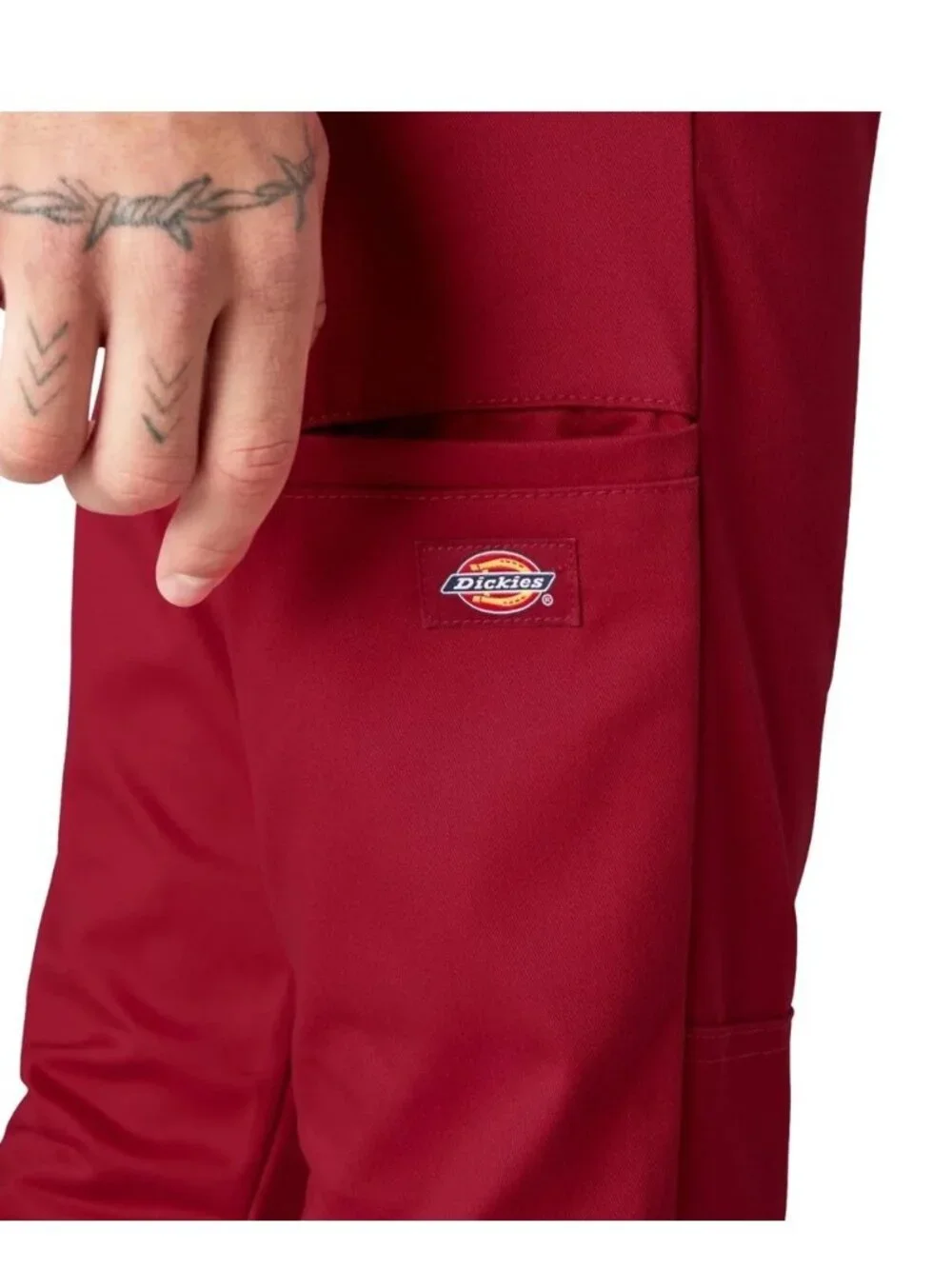 Dickies Men’ Flex Twill Work Red Pant Skinny Fit With Straight Leg Size 38X32